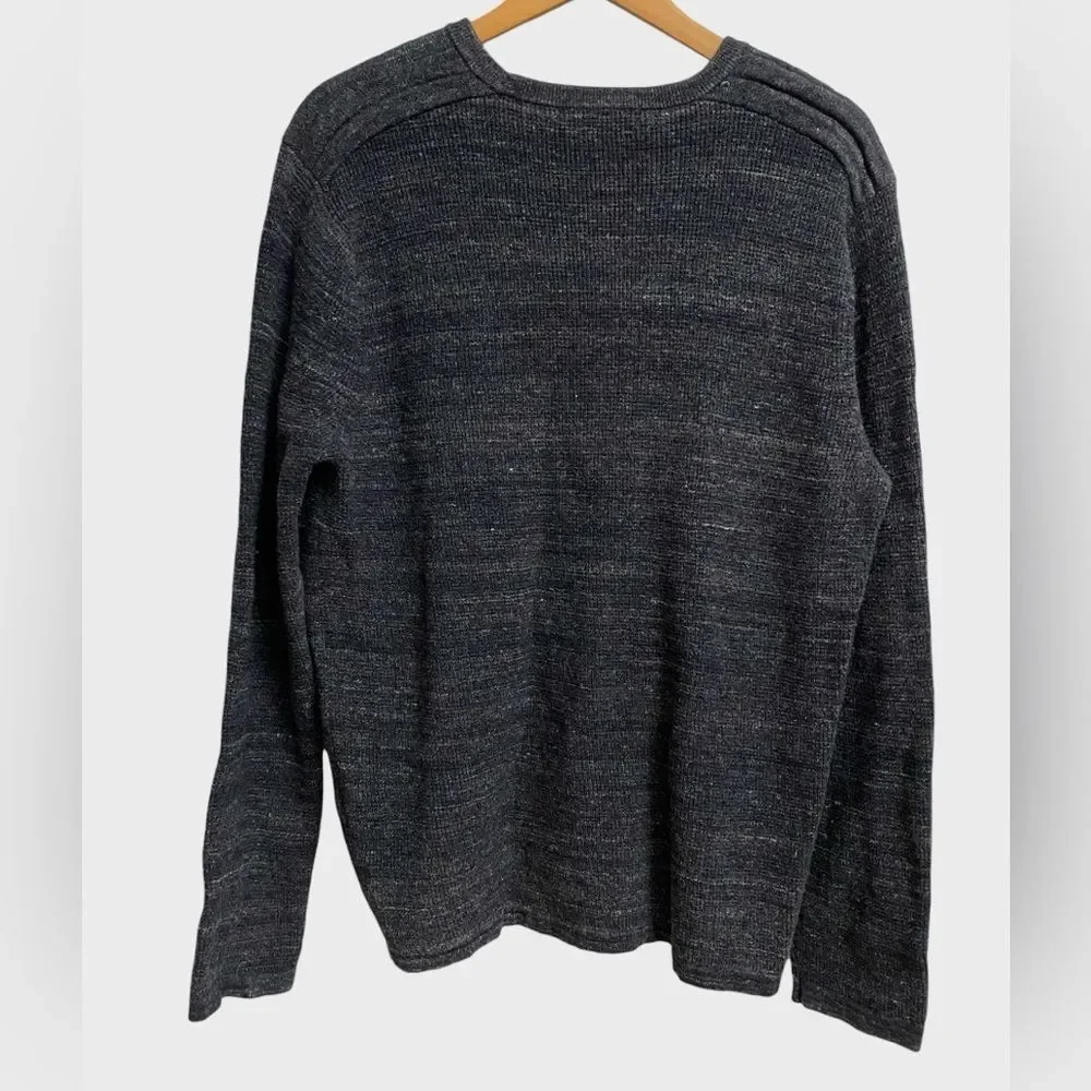 Michael Kors Men's Wool Blend Charcoal Melange Crewneck Sweater Size XL Textured